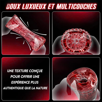 Cinder – Stroker de fellation à poussée, rotation, aspiration, vibration et léchage, contrôlé par application