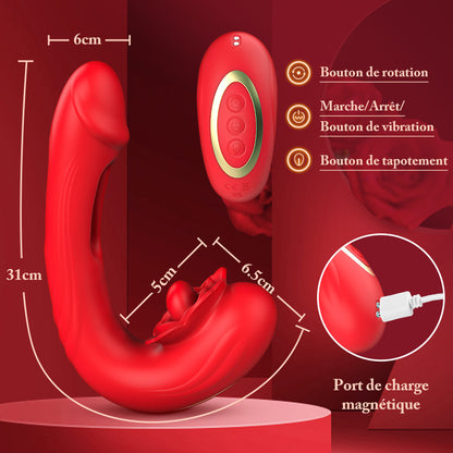 Papaver rhoeas —— Rotation à 10 fréquences + vibration + claquement, vibrateur point G trois en un