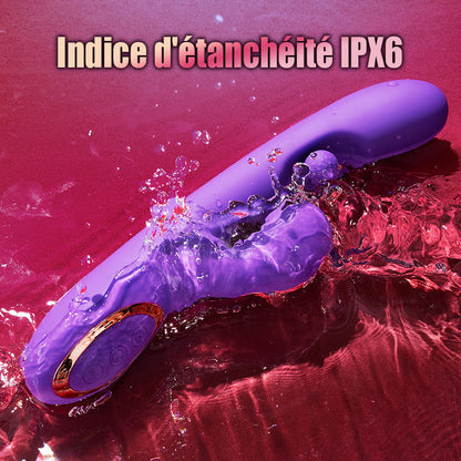 Stimulateur de clitoris léchant la langue Vibromasseur point G avec rotation à 360° et boule de frottement