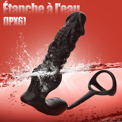 Leonidas - Masseur de prostate 6 en 1 à poussée rapide avec télécommande et application