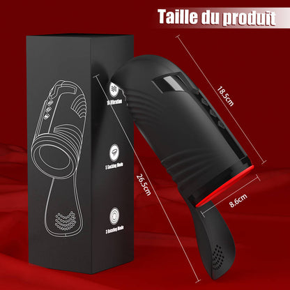 Chevalier-10 Vibration 5 Succion orale 3 Torsion Entraînement + Masturbation du gland