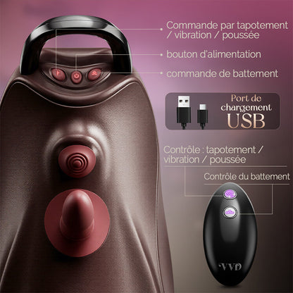 Machine Sexuelle VVD Rider Air à Piston avec Double Vibration et Accessoires | Mains Libres