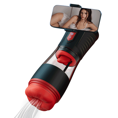 Kiss Mark - Masturbateur masculin avec écouteurs, 9 vibrations, 9 succions, 9 rotations