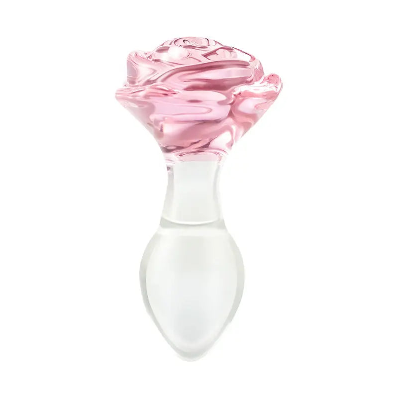 Rosy Plug Anal en verre avec une base rose Acmejoy