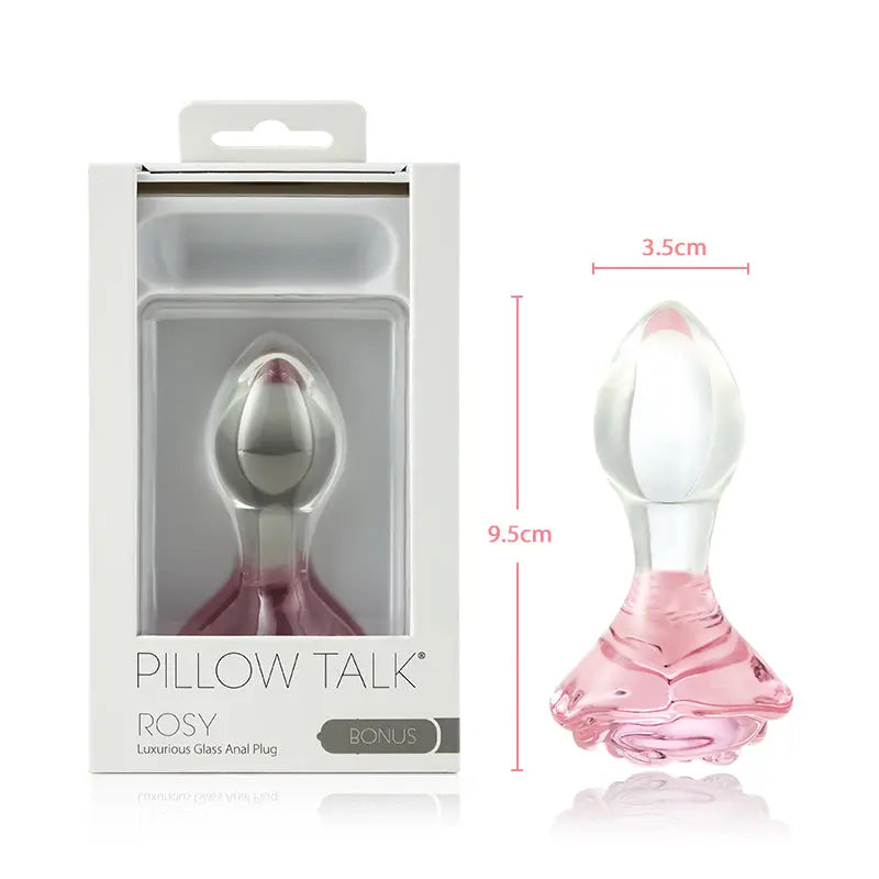 Rosy Plug Anal en verre avec une base rose Acmejoy