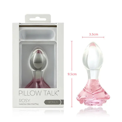 Rosy Plug Anal en verre avec une base rose Acmejoy