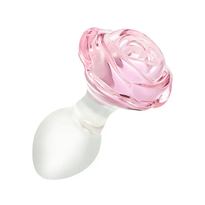 Rosy Plug Anal en verre avec une base rose Acmejoy